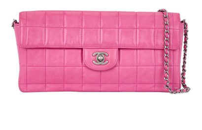 East West Chocolate Bar Flap Bag, front view